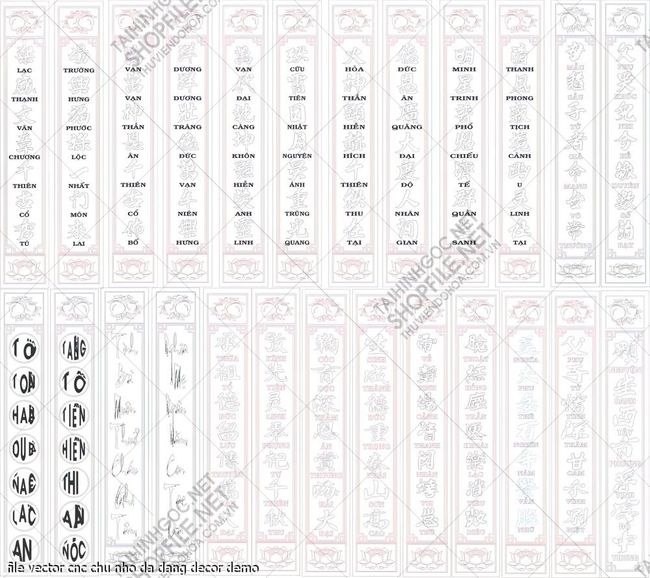 file vector cnc chu nho da dang decor 